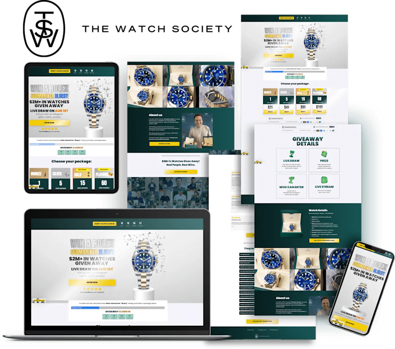 Cover image for The Watch Society Raffle funnel