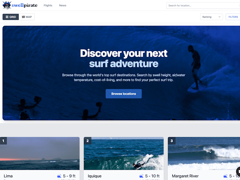 Cover image for SwellPirate | Surf Travel Website