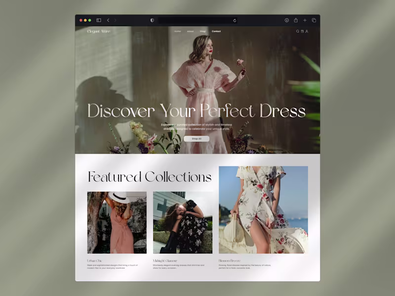 Cover image for Designed a stylish, user-friendly e-commerce site for a dres...