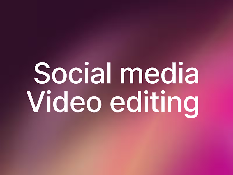 Cover image for Social Media Video Editing