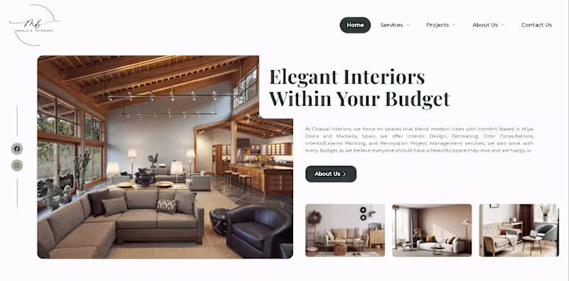 Cover image for Website Redesign and Redevelopment for Mirela B Interiors