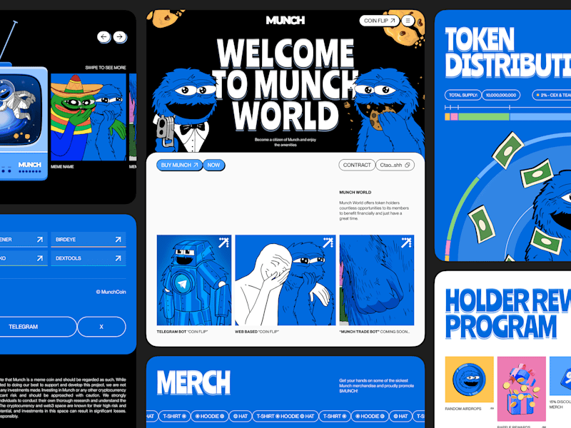 Cover image for Munch Coin. Crypto Landing Page