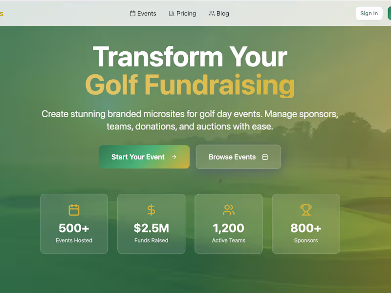 Cover image for Golf Days - Premium Golf Event Fundraising Platform