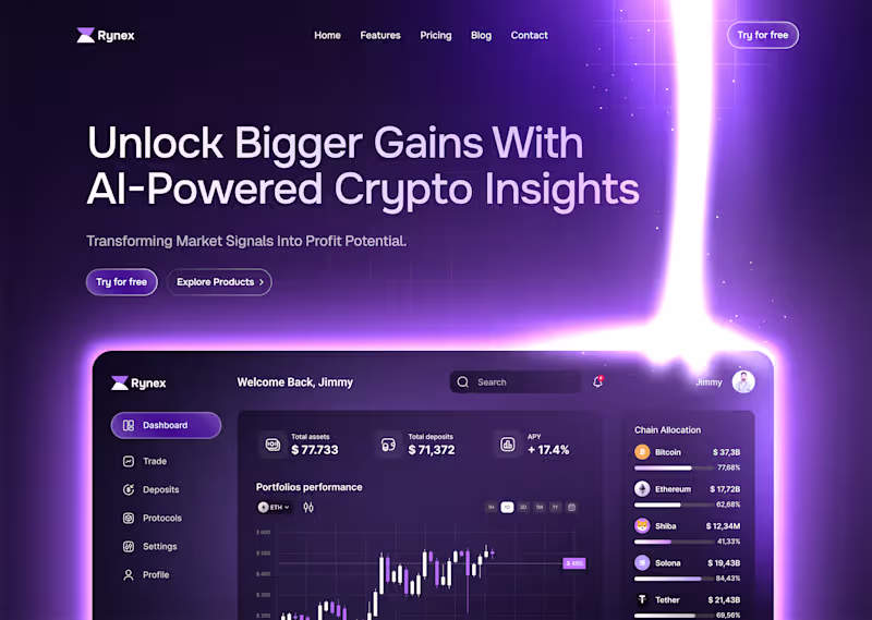 Cover image for A futuristic and powerful web design concept I created for c...