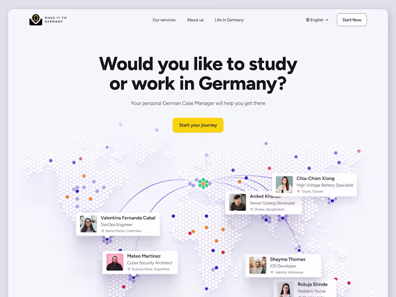 Cover image for Make it to Germany (Web Design and Webflow Development)