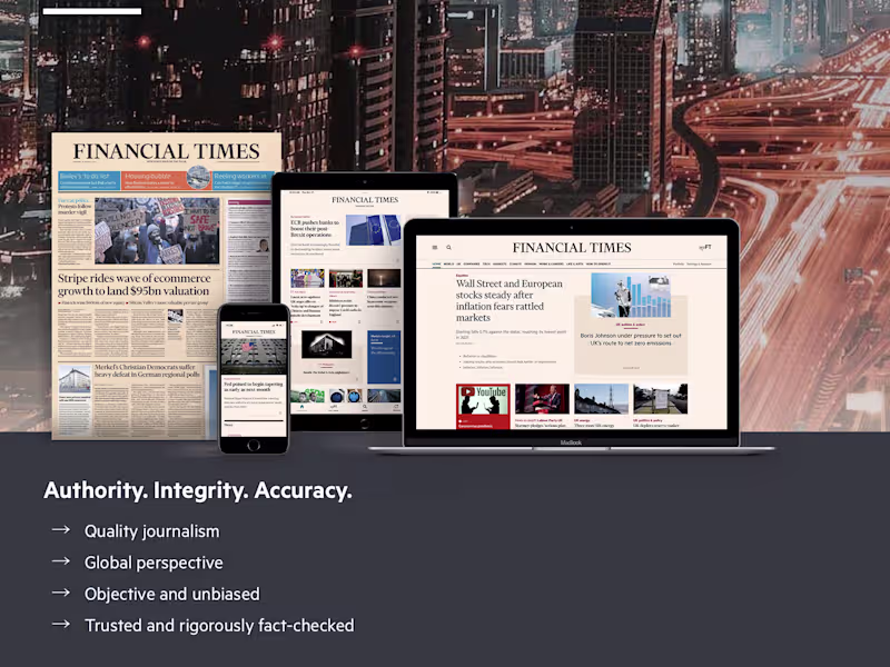 Cover image for UX/UI Design for Financial Times Digital Transformation