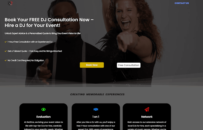 Cover image for Landing Page and web development for Urgo2dj's