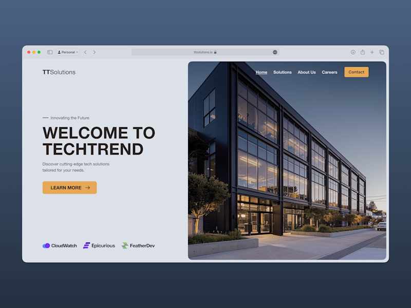 Cover image for Hero Design – TechTrend Solutions (Desktop + Mobile)