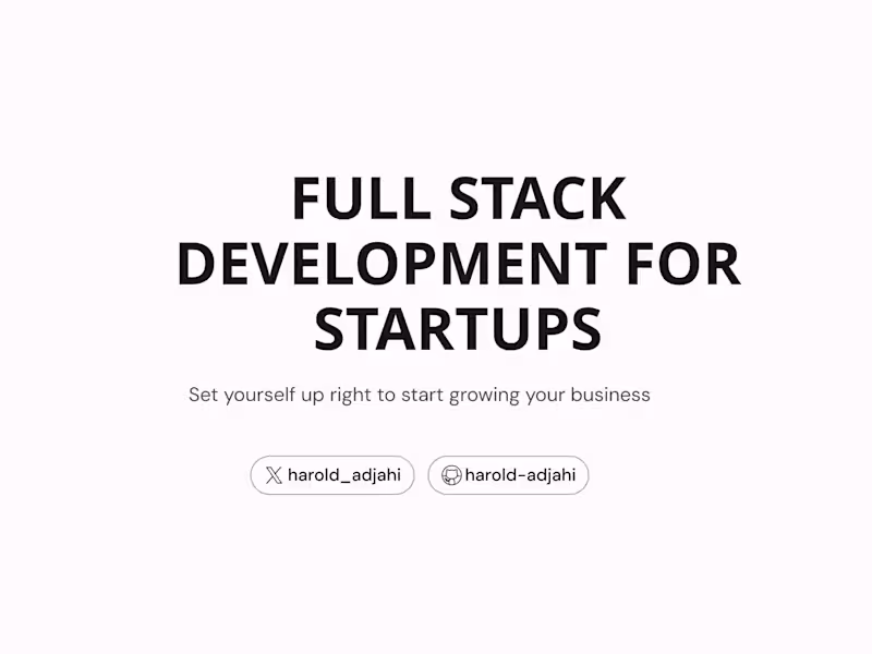 Cover image for Full-Stack App Development for Statups