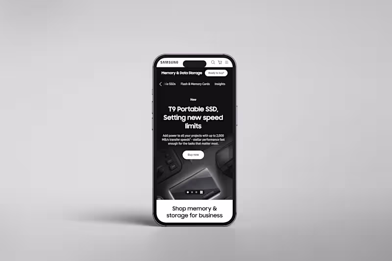 Cover image for Samsung SSD landing page design