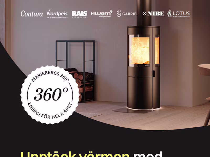 Cover image for Flyers for a Mariebergs Swedish fireplace & solar pannel company