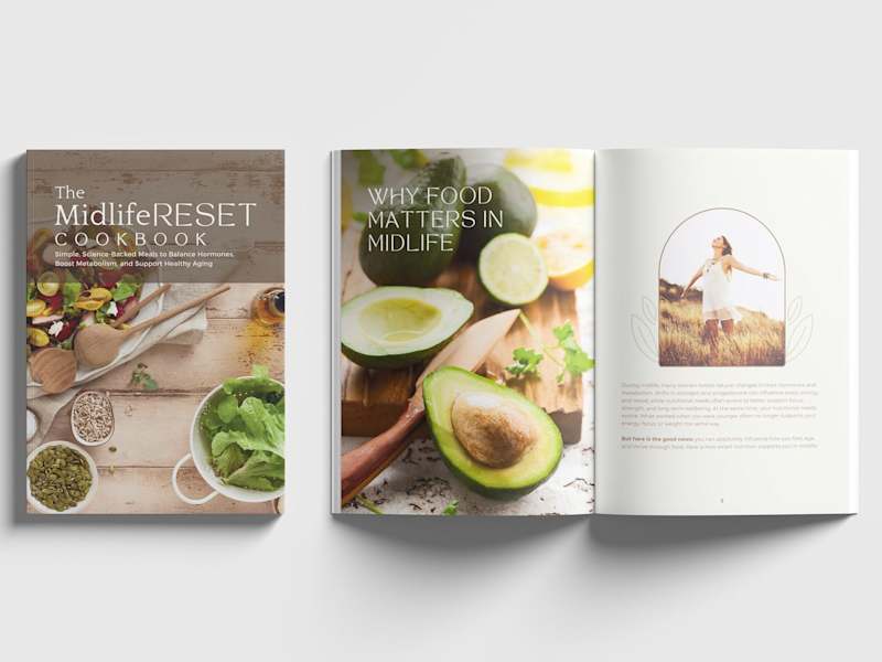 Cover image for Miidlife Reset Cookbook - Paperback & Ebook Layout Design