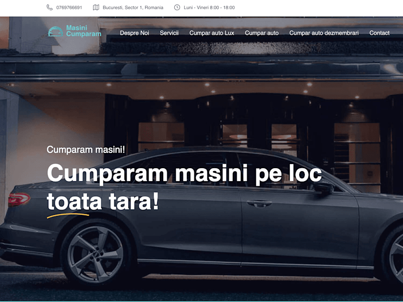 Cover image for Lading page for Car Selling Company