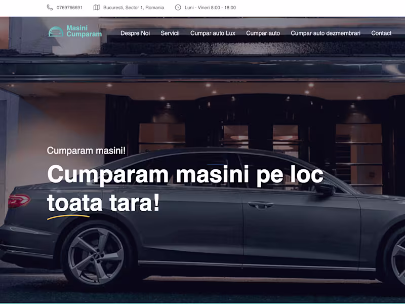 Cover image for Lading page for Car Selling Company