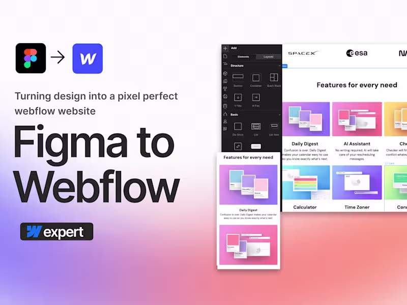 Cover image for Figma into Webflow website