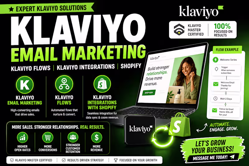 Cover image for Klaviyo Email Marketing, Figma Klaviyo integrations with Shopify