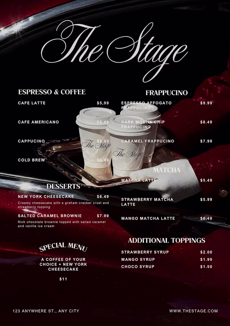 Cover image for a chic menu design created