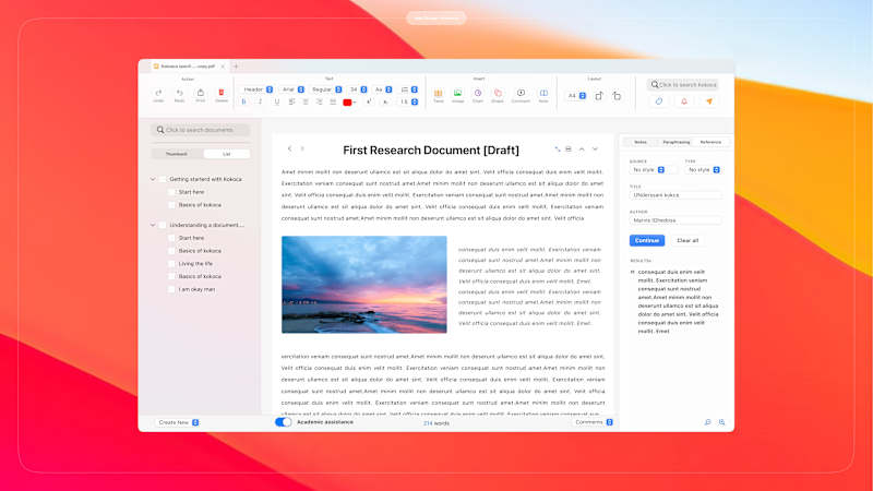 Cover image for Kokoca: Academia Research Desktop App Design