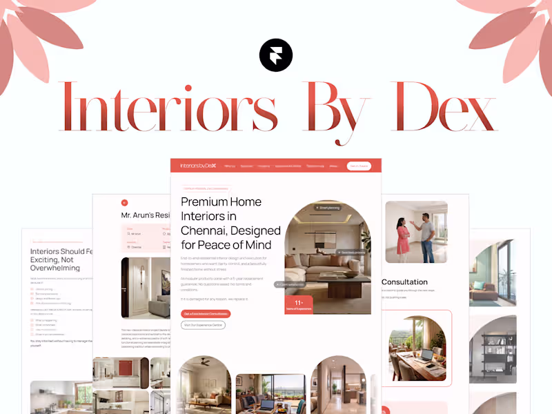Cover image for Interiors By Dex Framer Website Development