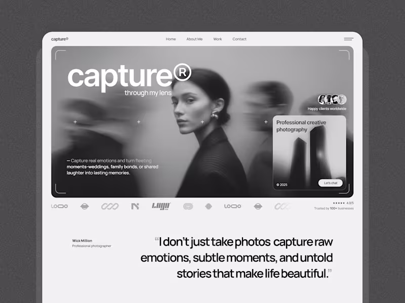 Cover image for Photographer Personal Portfolio Website Design