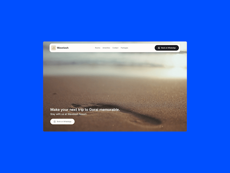 Cover image for Wavelash Resort Gorai Website Development