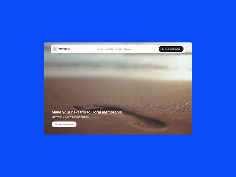 Cover image for Wavelash Resort Gorai Website Development