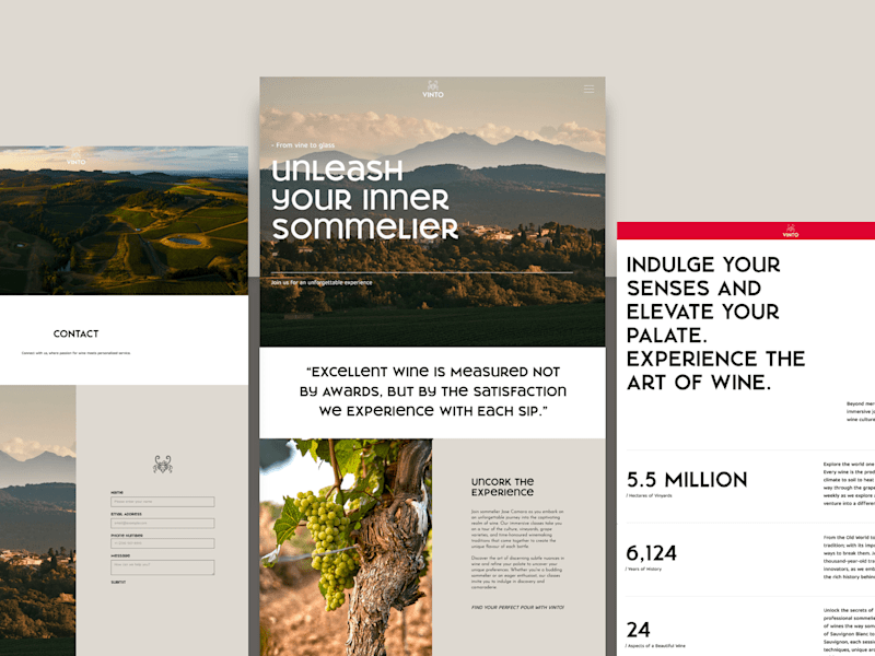 Cover image for Luxury Wine Tastings Site Design | Bold and Refined