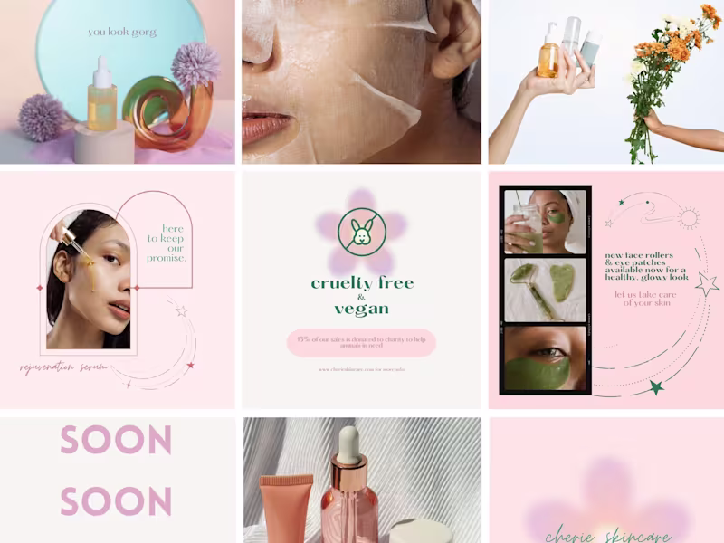 Cover image for Instagram feed for skincare brand
