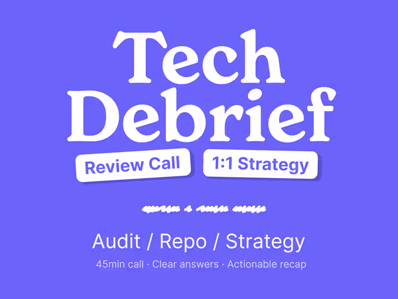 Cover image for Technical Debrief | 45min audit or sprint review