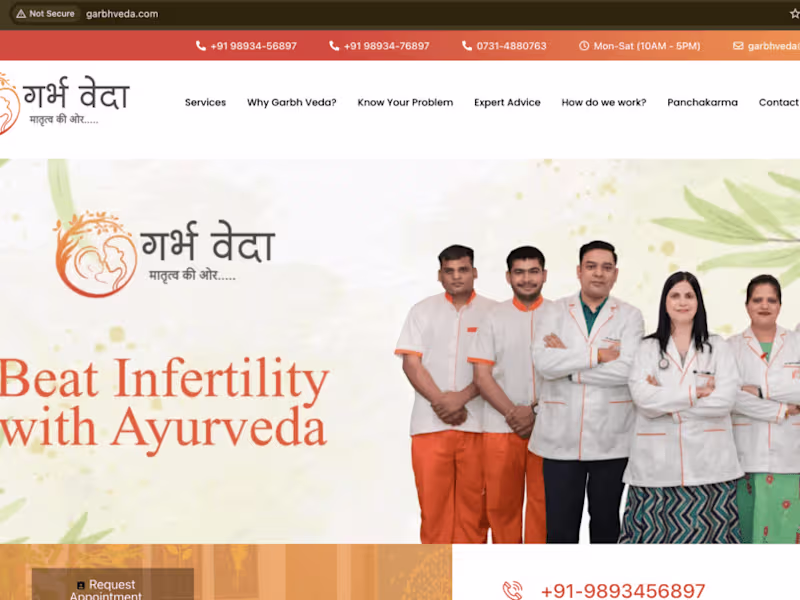 Cover image for Website for Garbhveda.com