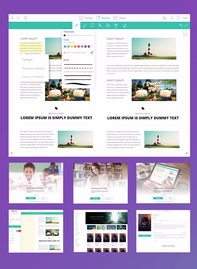 Cover image for Eduac: Book reader and notebook app
