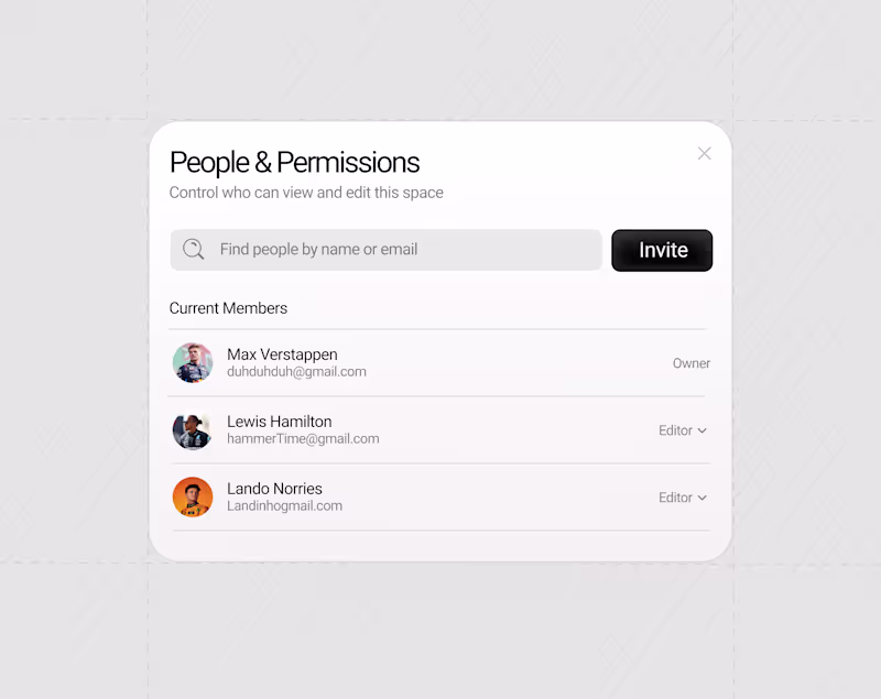 Cover image for invite members pop up modal