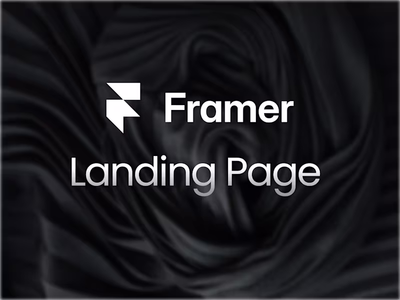 Cover image for Responsive One-Page Framer Website (Homepage +404)