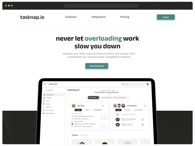 Cover image for tasknap.io - task and project management app for teams
