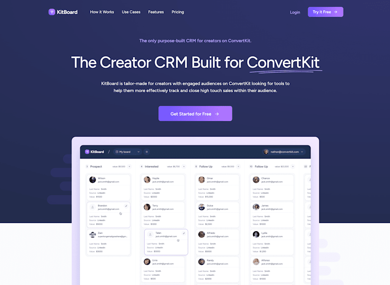 Cover image for KitBoard: A Custom-Built CRM SaaS for ConvertKit Creators