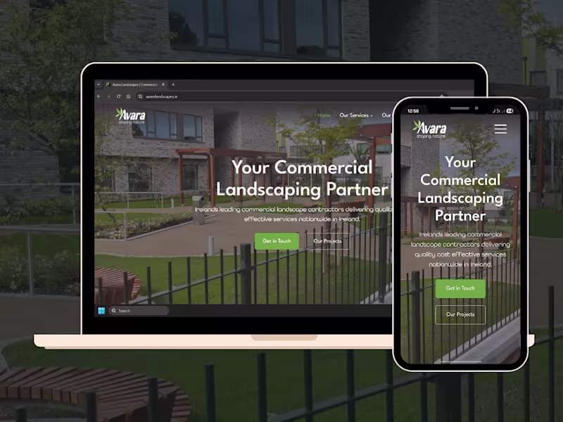 Cover image for Avara Landscapes Ireland | Commercial Landscaping Website