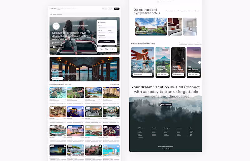 Cover image for Trips & Travel Landing Page Design