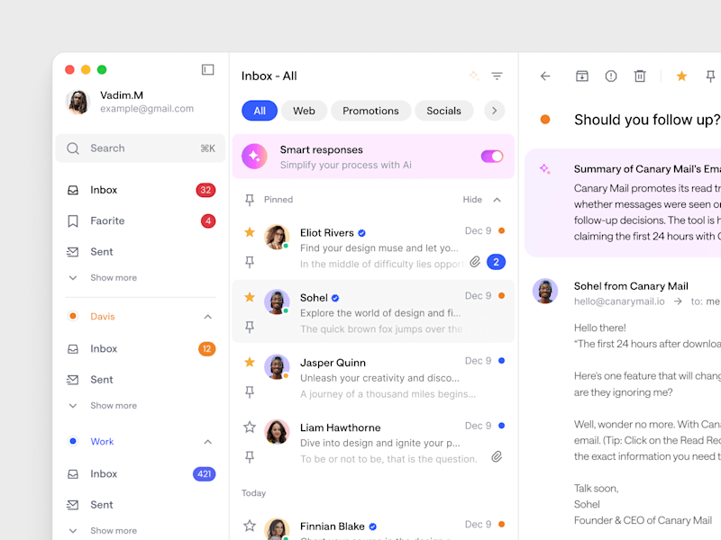 Cover image for Dashboard inbox interface with Ai