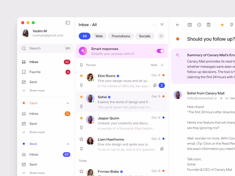 Cover image for Dashboard inbox interface with Ai