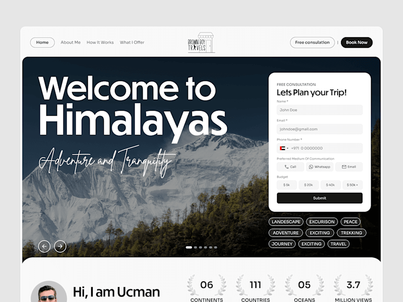 Cover image for Brown Boy Travels Landing Page Redesign