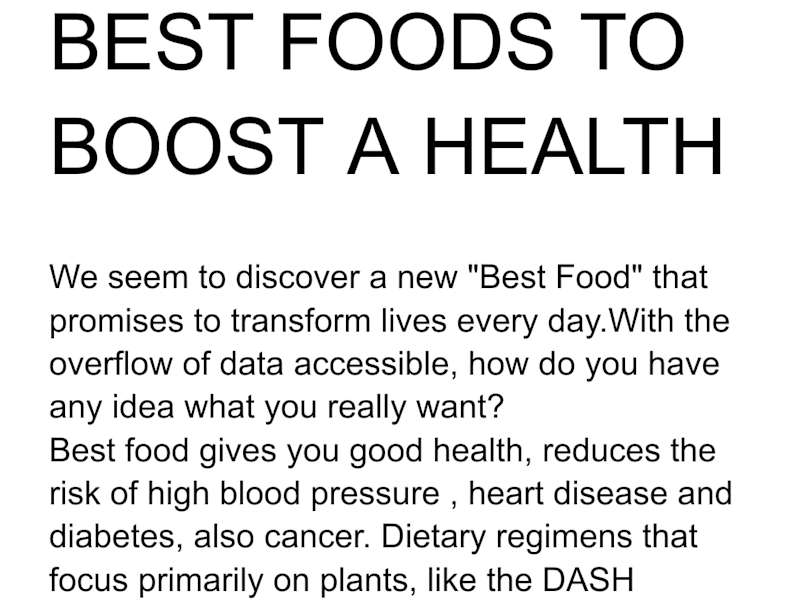 Cover image for Best Foods To Boost A Health 