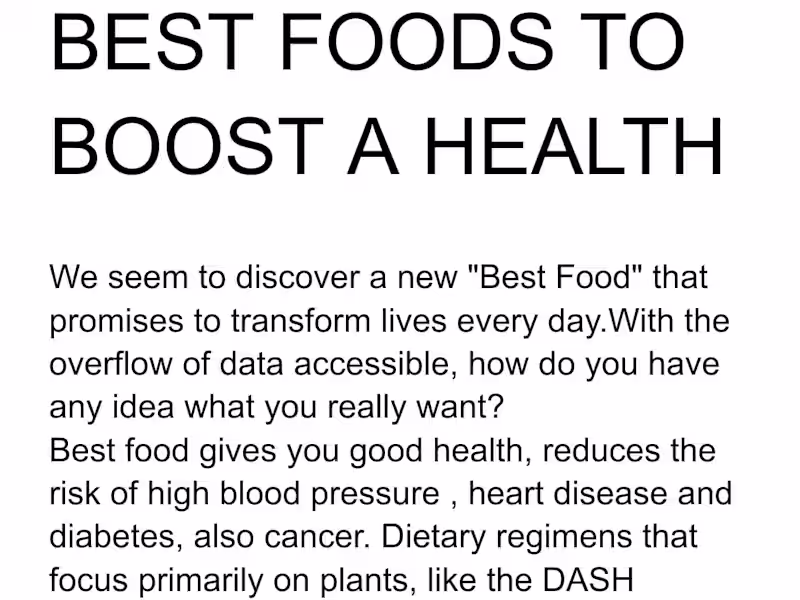 Cover image for Best Foods To Boost A Health 