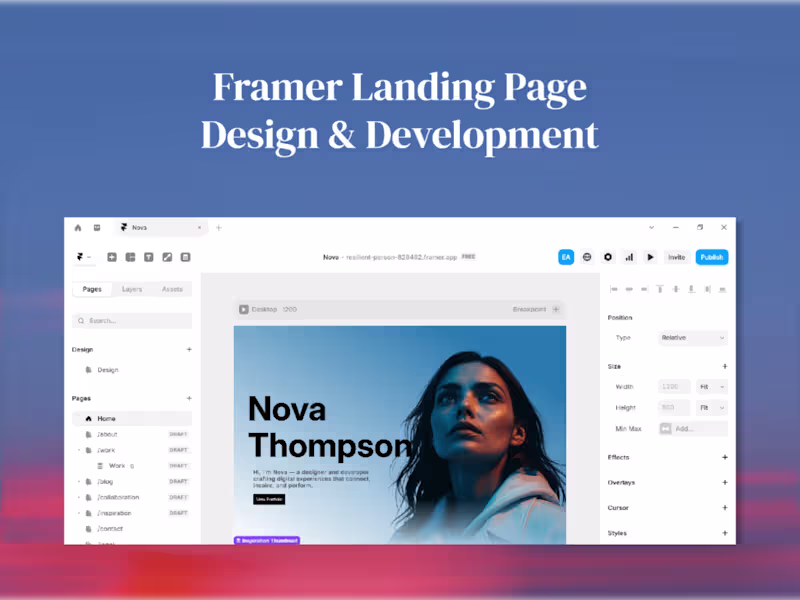 Cover image for Framer • Landing Page Design & Development
