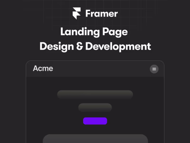 Cover image for Framer Landing Page Design & Development