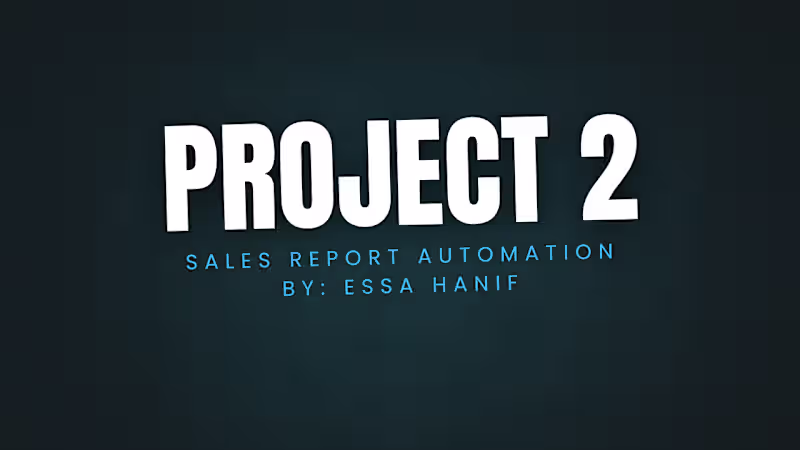 Cover image for Sales Report Automation