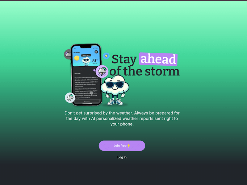Cover image for Nimbo - Your personal weather guide
