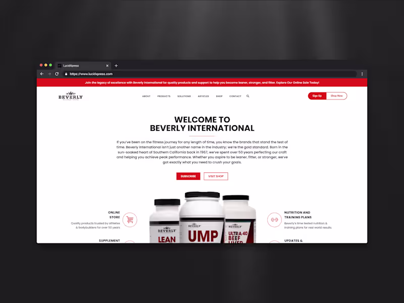 Cover image for Beverly International Website Redesign