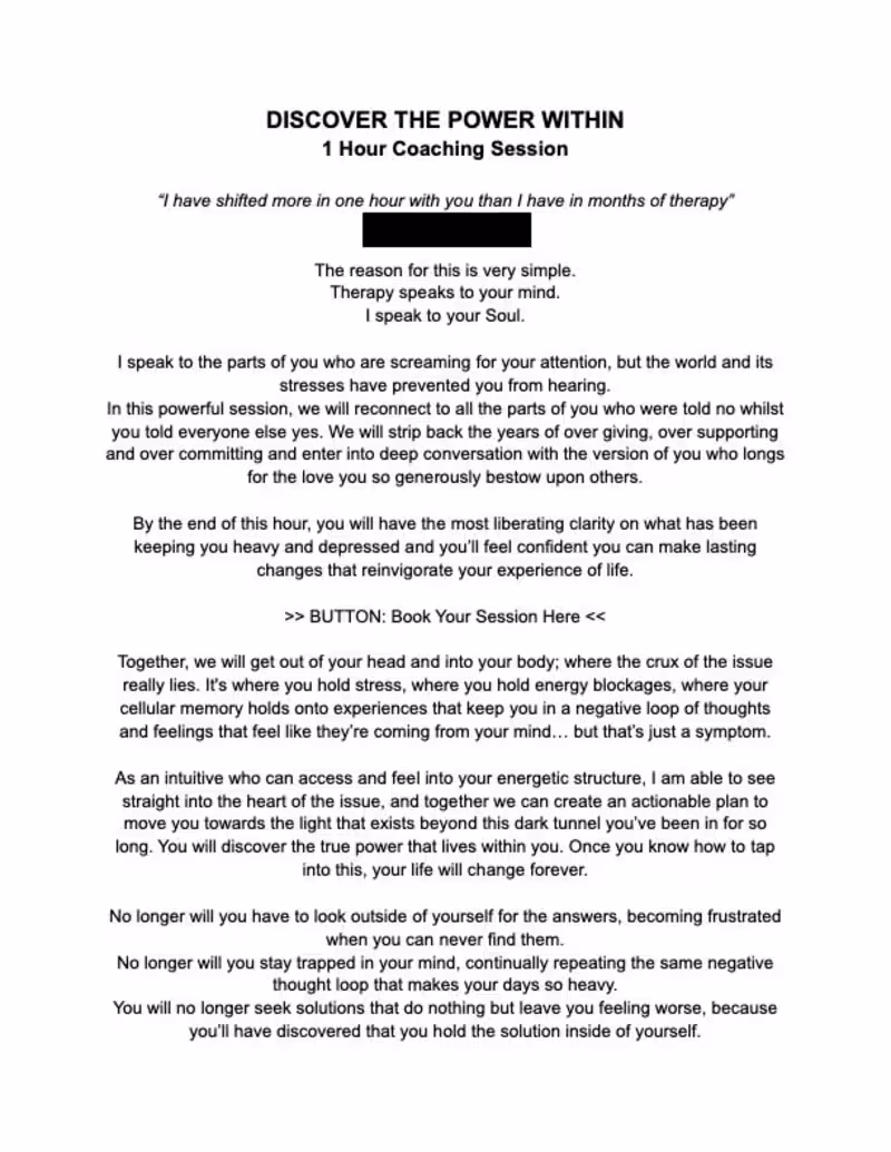 Cover image for Sales Page - Coaching Services