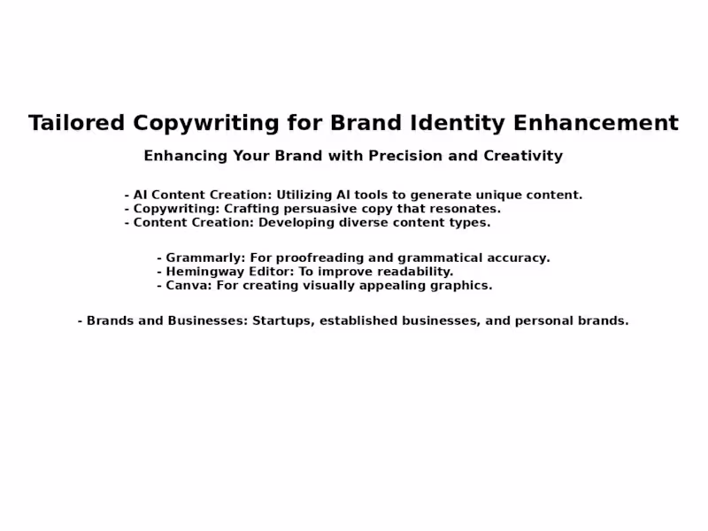 Cover image for Tailored Copywriting for Brand Identity Enhancement