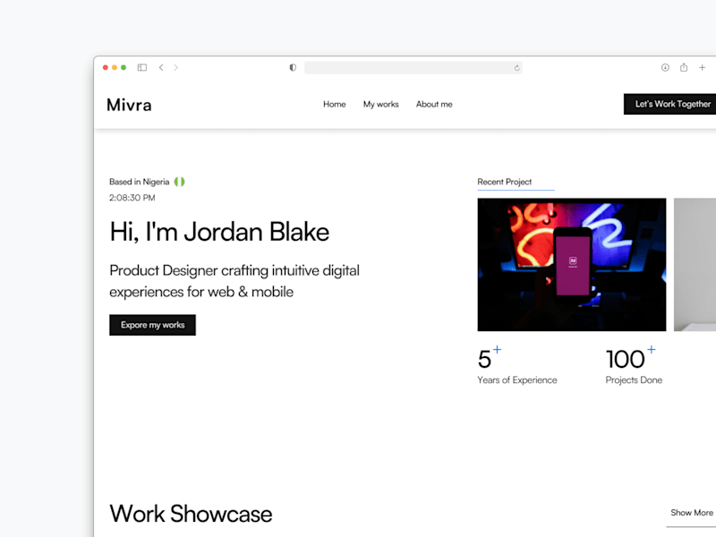 Cover image for Mivra Portfolio Template Design